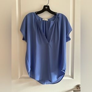 Yellow Chair Medium Blue Blouse